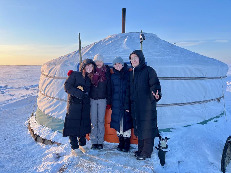 Spending the night in a ger outside Ulaanbaatar in -35F temps.